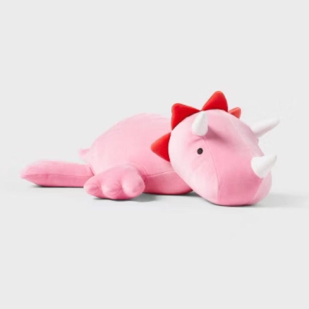 Pink Triceratops Plush Toy